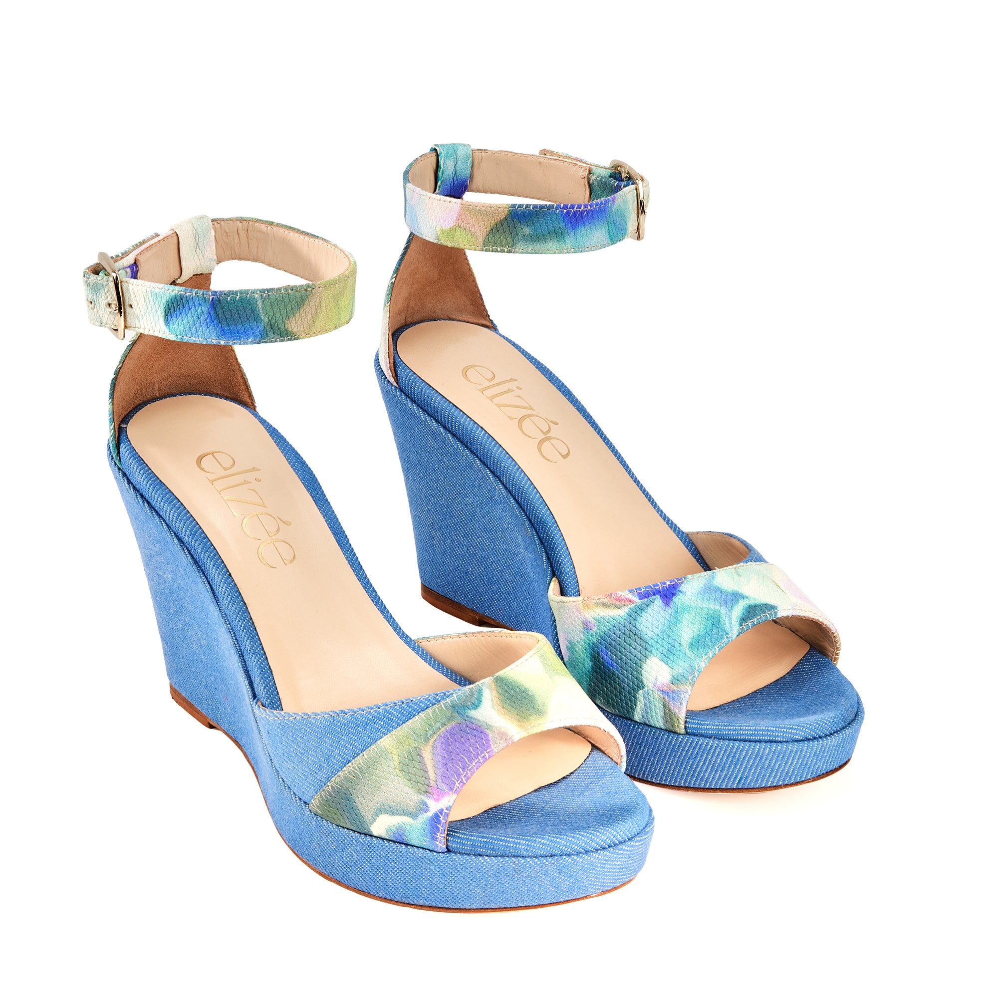 Floral wedge heels online