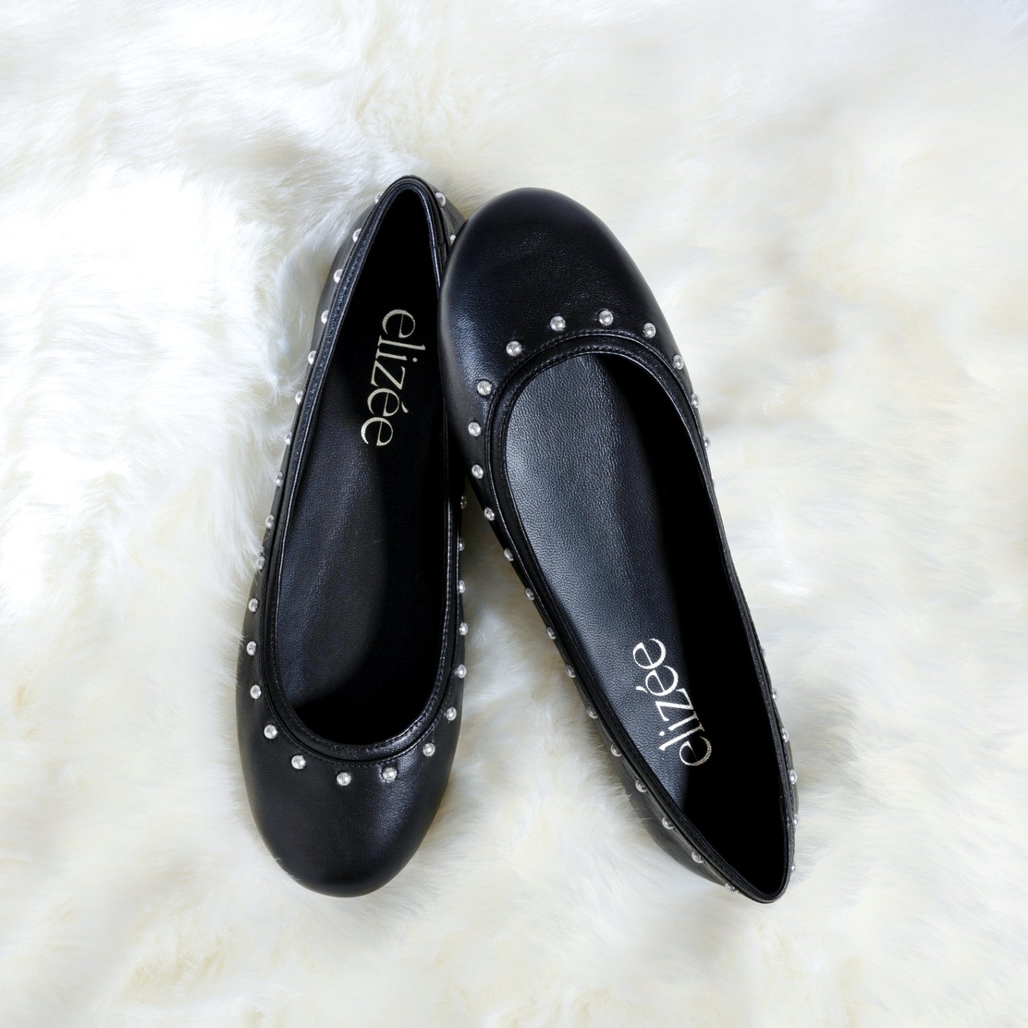 Gemma Flat | Black Studded Leather Ballerina Flats | Elize Shoes Black/Studs / 9.5 US | 40 ITALY Gemma Flat | Black Studded Leather Ballerina Flats | Elize Shoes Black/Studs / 9.5 US | 40 ITALY