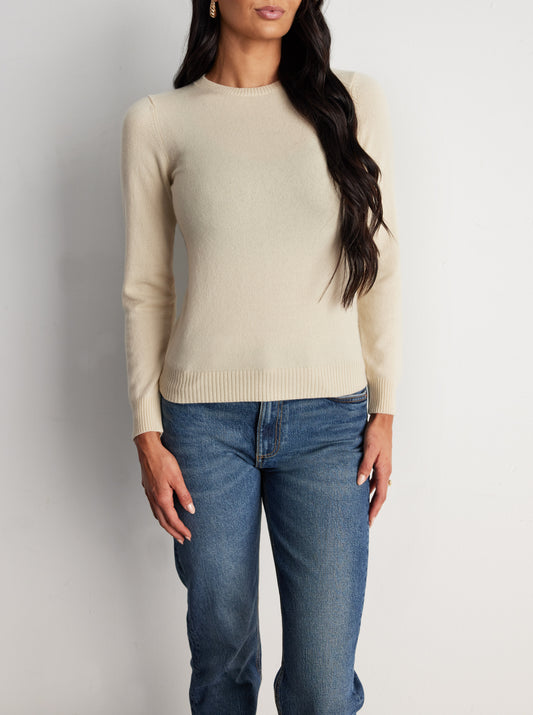 100% Cashmere Sweater - Winter White