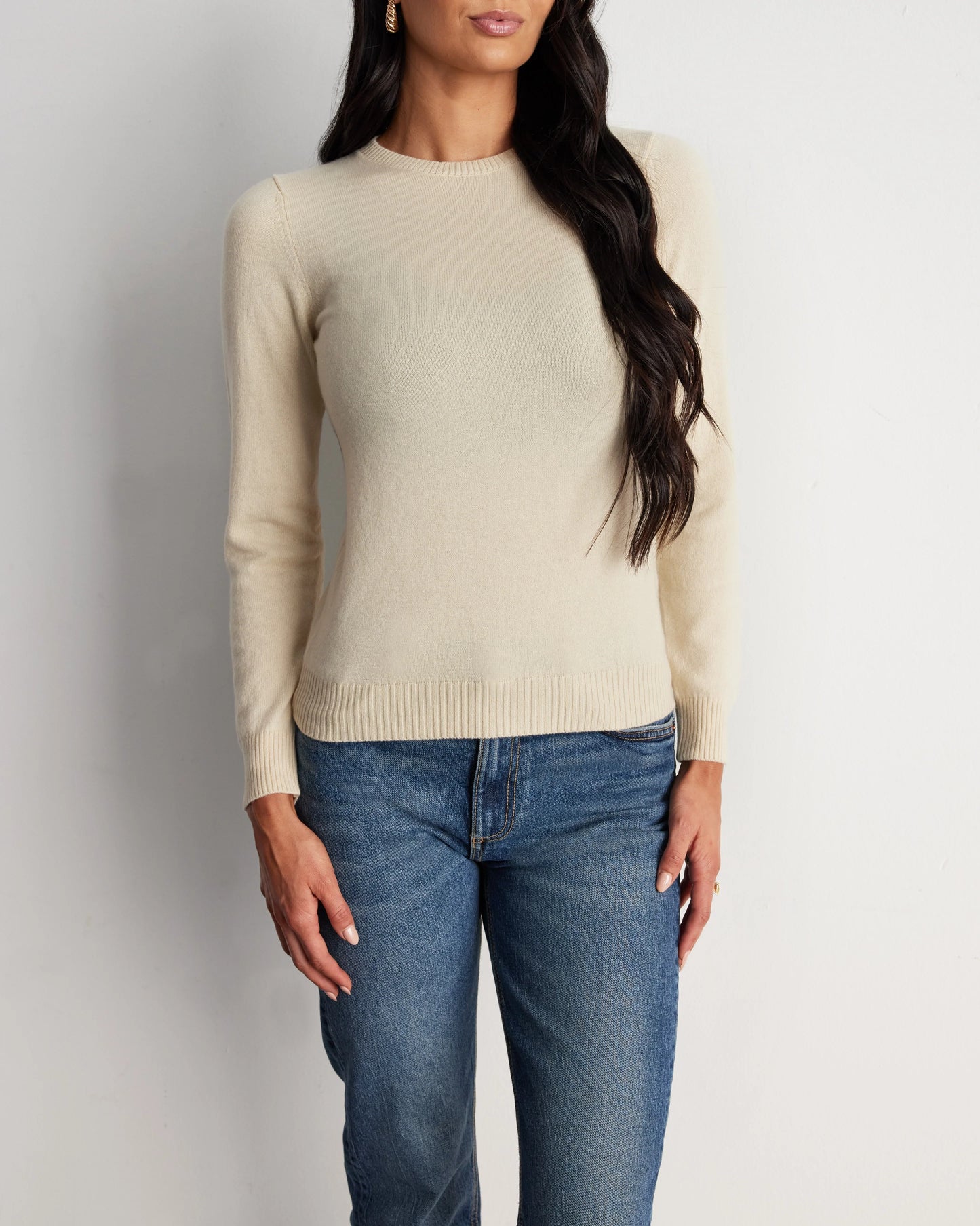 100% Cashmere Sweater - Winter White