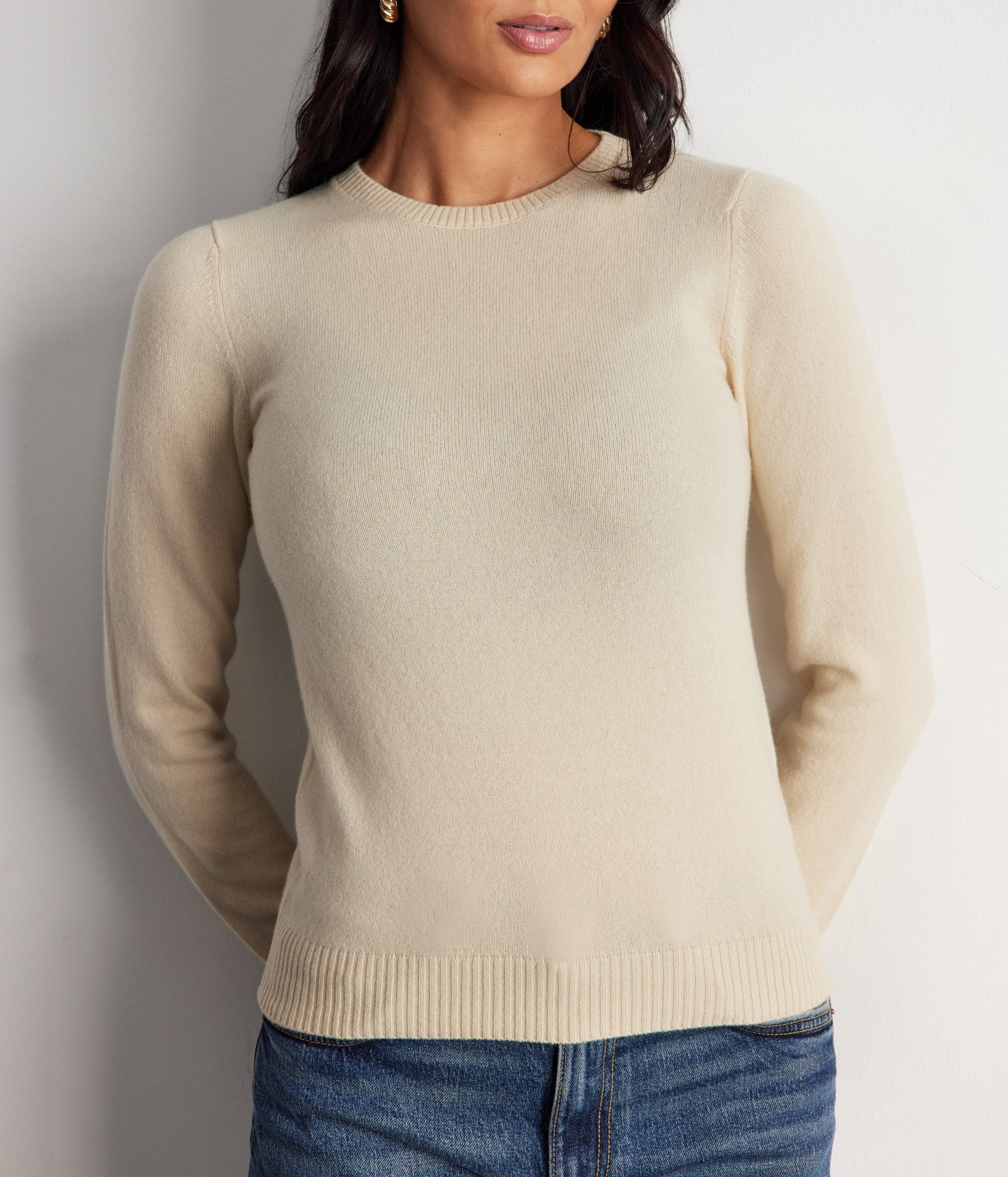 100% Cashmere Sweater - Winter White
