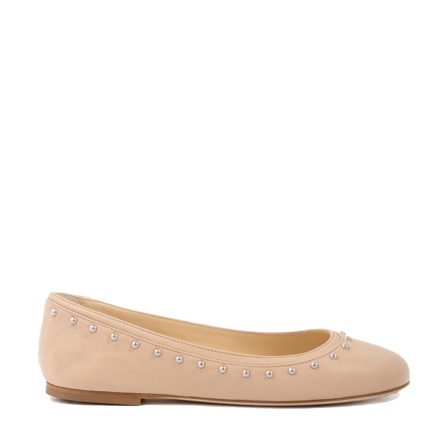 Gemma Blush Studs Leather Ballet Flat