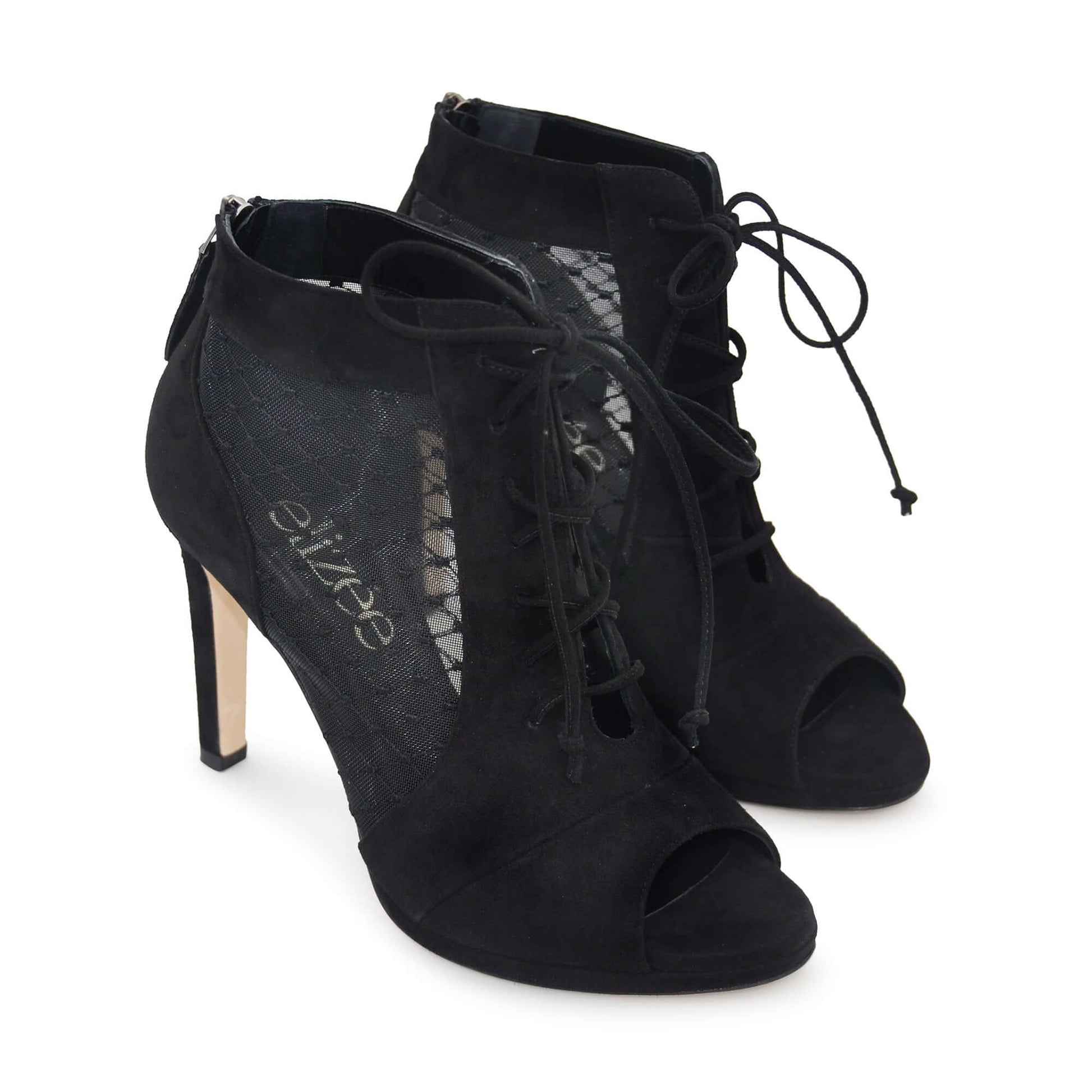 The Bella Bootie - Black Suede Leather High Heel Boots