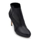 The Deia Bootie - Black Python Leather High Heel Boots