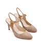 The Frecia Pump - Camel Suede Python Leather High Heels