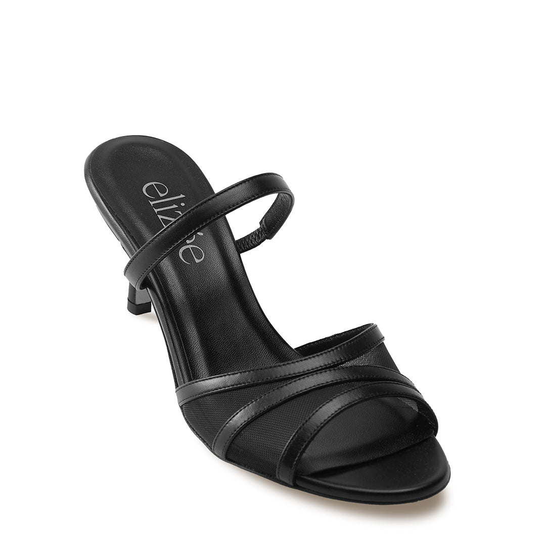 Betty Square Toe Leather Heeled Sandals Black | ALLSAINTS US