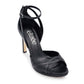Elizée Shoes | The Adriana Sandal - Black Python Leather High Heels