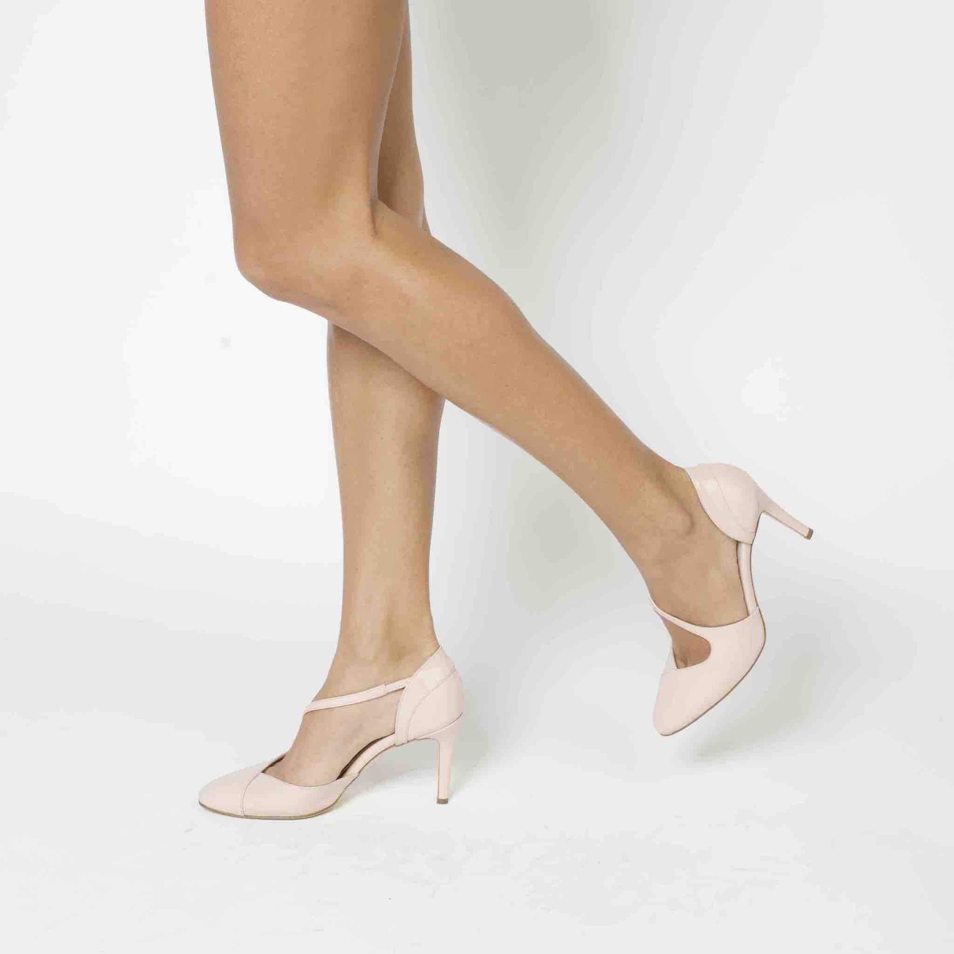 Elizée Shoes | The Elba Pump - Blush Leather High Heels