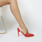Elizée Shoes | The Elba Pump - Crimson and Blush Leather High Heels